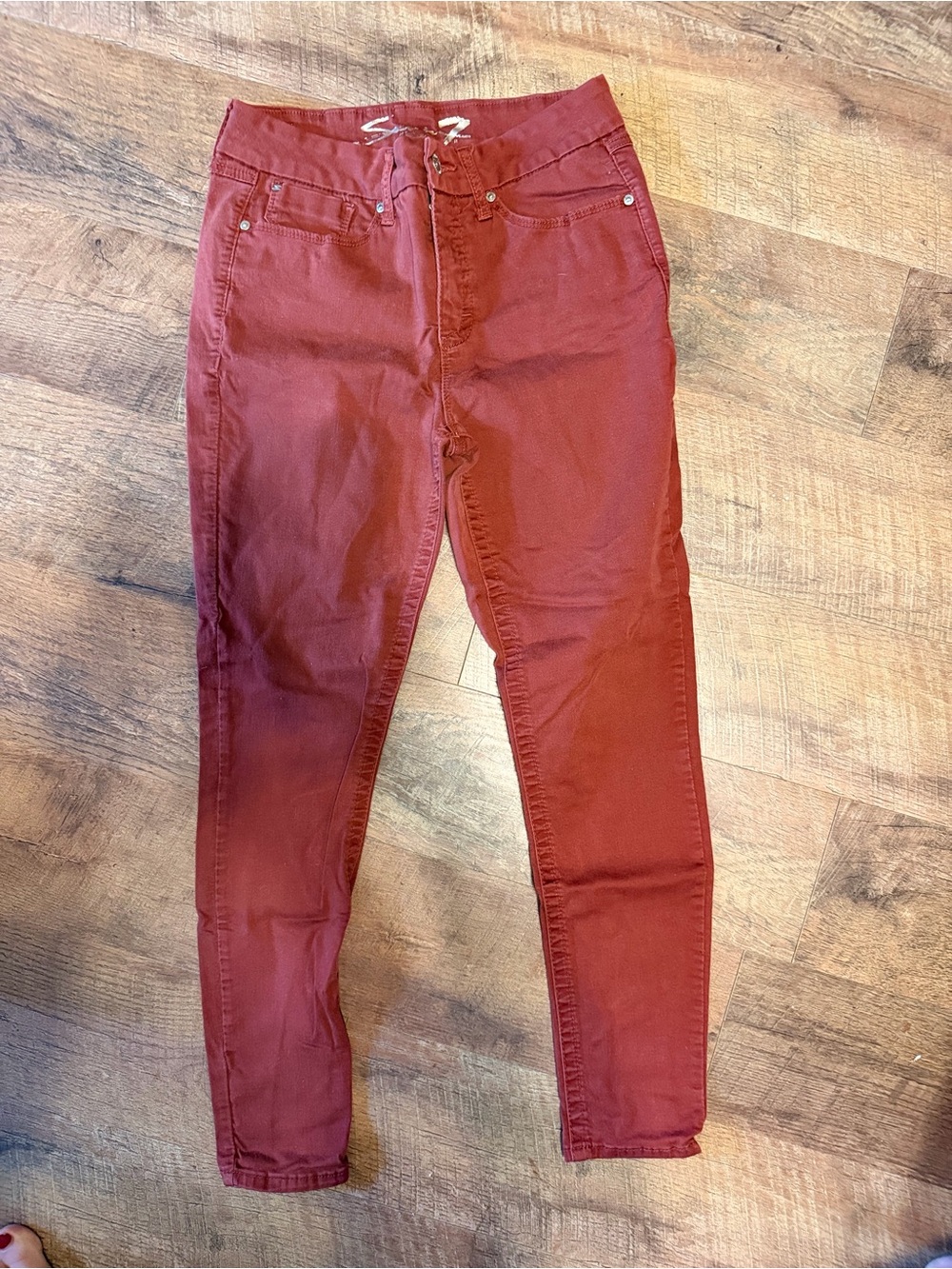 Seven7 Women's Skinny Jeans in Burgundy Rust Size 8